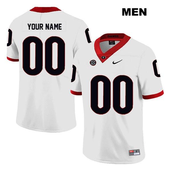 Georgia Bulldogs Men's Custom #00 NCAA Legend Authentic White Nike Stitched College Football Jersey GYS5556TB